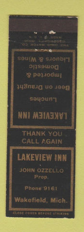 Matchbook Cover - Lakeview Inn Wakefield MI