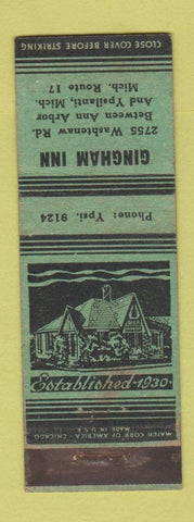 Matchbook Cover - Gingham Inn Ypsilanti MI