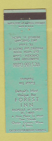 Matchbook Cover - Vic's Log Cabin Forest Inn Detroit MI