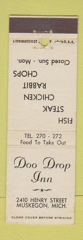 Matchbook Cover - Doo Drop Inn Muskegon MI #1