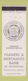 Matchbook Cover - Farmers and Merchants Bank Hutsonville IL