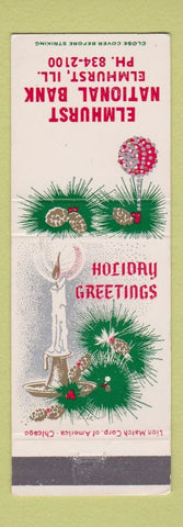 Matchbook Cover - Elmhurst National Bank IL Christmas
