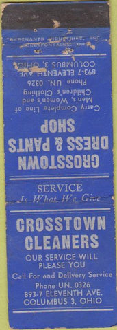 Matchbook Cover - Grosstown Dress Pants Columbus OH Merchants