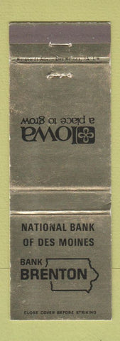 Matchbook Cover - Bank Brenton National Bank Des Moines IA WEAR