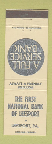 Matchbook Cover - First National Bank Leesport PA
