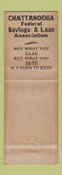 Matchbook Cover - Chattanooga Federal Savings TN