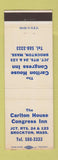 Matchbook Cover - Carlton House Congress Inn Brockton MA