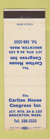 Matchbook Cover - Carlton House Congress Inn Brockton MA