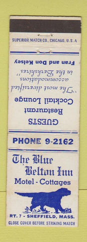 Matchbook Cover - Blue Belton Inn Motel Cottages Sheffield MA WEAR