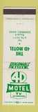 Matchbook Cover - 4D Motel Somerset MA