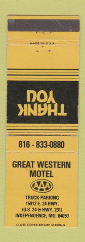 Matchbook Cover - Great Wester Motel Independence MO