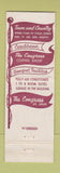 Matchbook Cover - Congress Hotel St Louis MO WEAR