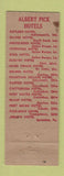 Matchbook Cover - Albert Pcik Hotels Mark Twain St Louis MO WEAR
