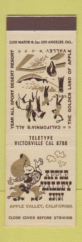Matchbook Cover - Apple Valley Inn Apple Valley CA