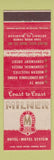 Matchbook Cover - Milner Hotel Motels Detroit MI