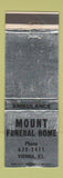 Matchbook Cover - Mount Funeral Home Vienna IL