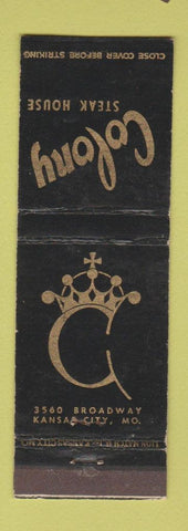 Matchbook Cover - Colony Steak House Kansas City MO
