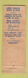 Matchbook Cover - Bluebird Cafeteria Kansas City MO