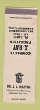 Matchbook Cover - Dr JL Marvin Chiropractor Kansas City MO