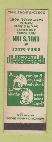 Matchbook Cover - Emil's Inn Sweet Grass MT WEAR