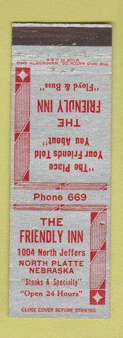 Matchbook Cover - The Friendly Inn North Platte NE low phone #