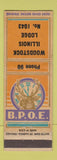 Matchbook Cover - Elks Lodge Woodstock IL WEAR