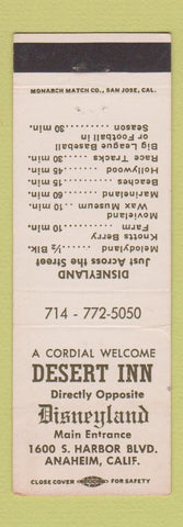 Matchbook Cover - Desert Inn Anaheim CA Disneyland reference