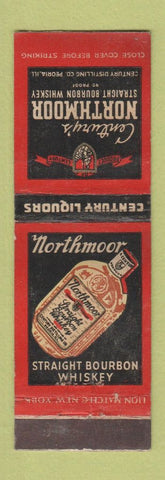 Matchbook Cover - Century's Northmoor Whikey Peoria IL POOR BACK