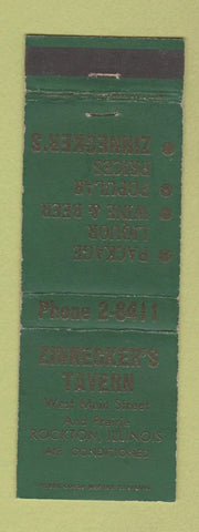 Matchbook Cover - Zinnecker's Tavern Rockton IL