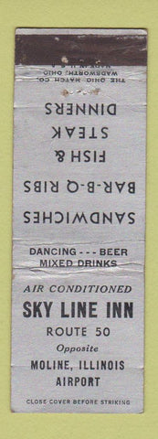 Matchbook Cover - Sky Line Inn Moline IL WEAR