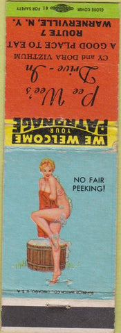 Matchbook Cover - Pee Wee's Drive IN Warnerville NY pinup