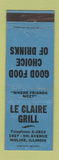 Matchbook Cover - Le Claire Grill Moline IL WEAR BLUE