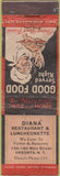 Matchbook Cover - Diana Restaurant Oneonta NY WORN