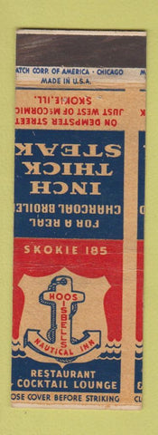 Matchbook Cover - Hoos Isbells Nautical Inn Skokie IL MISCUT