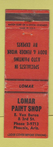 Matchbook Cover - Lomar Paint Shop Phoenix AZ WORN