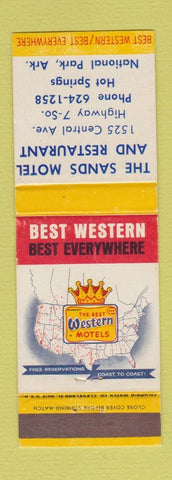 Matchbook Cover Sands Motel Restaurant Hot Springs National Park AR Best Western
