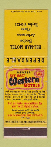 Matchbook Cover - Bel Mar Motel Beebe AR Best Western WEAR
