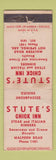 Matchbook Cover - Stute's Chick Inn Hot Springs AR low phone # WEAR