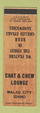 Matchbook Cover - Chat & Chew Lounge Malad City ID