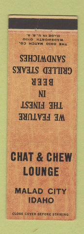 Matchbook Cover - Chat & Chew Lounge Malad City ID