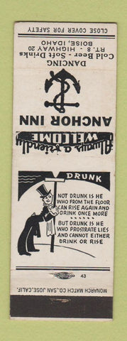 Matchbook Cover - Anchor Inn Boise ID