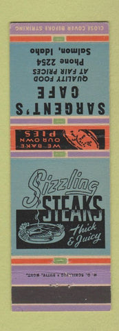 Matchbook Cover - Sargent's Cafe Salmon ID low phone #