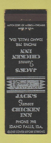 Matchbook Cover - Jack's Famous Chicken Inn Idaho Falls ID