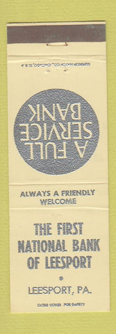Matchbook Cover - First National Bank of Leesport PA