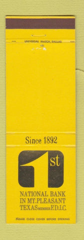 Matchbook Cover - National Bank Mount Pleasant TX