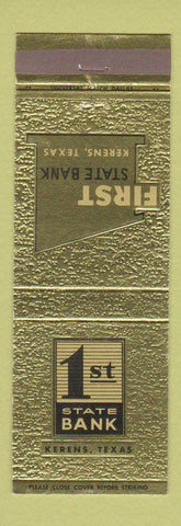 Matchbook Cover - 1st State Bank Kerens TX