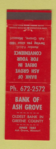 Matchbook Cover - Bank of Ash Grove MO