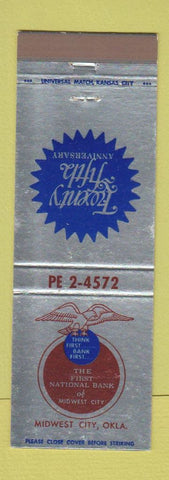 Matchbook Cover - First National Bank Midwest City OK