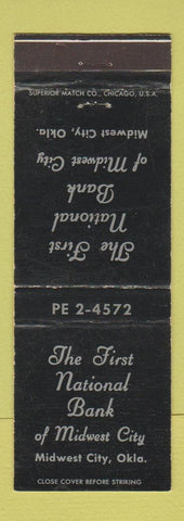 Matchbook Cover - The First National Bank Midwest City OK