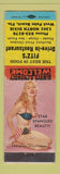Matchbook Cover - Fitz's Drive In Restaurant West Palm Beach FL pinup WEAR